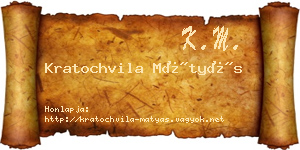 Kratochvila Mátyás névjegykártya